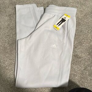 White/grey Adidas sweatpants